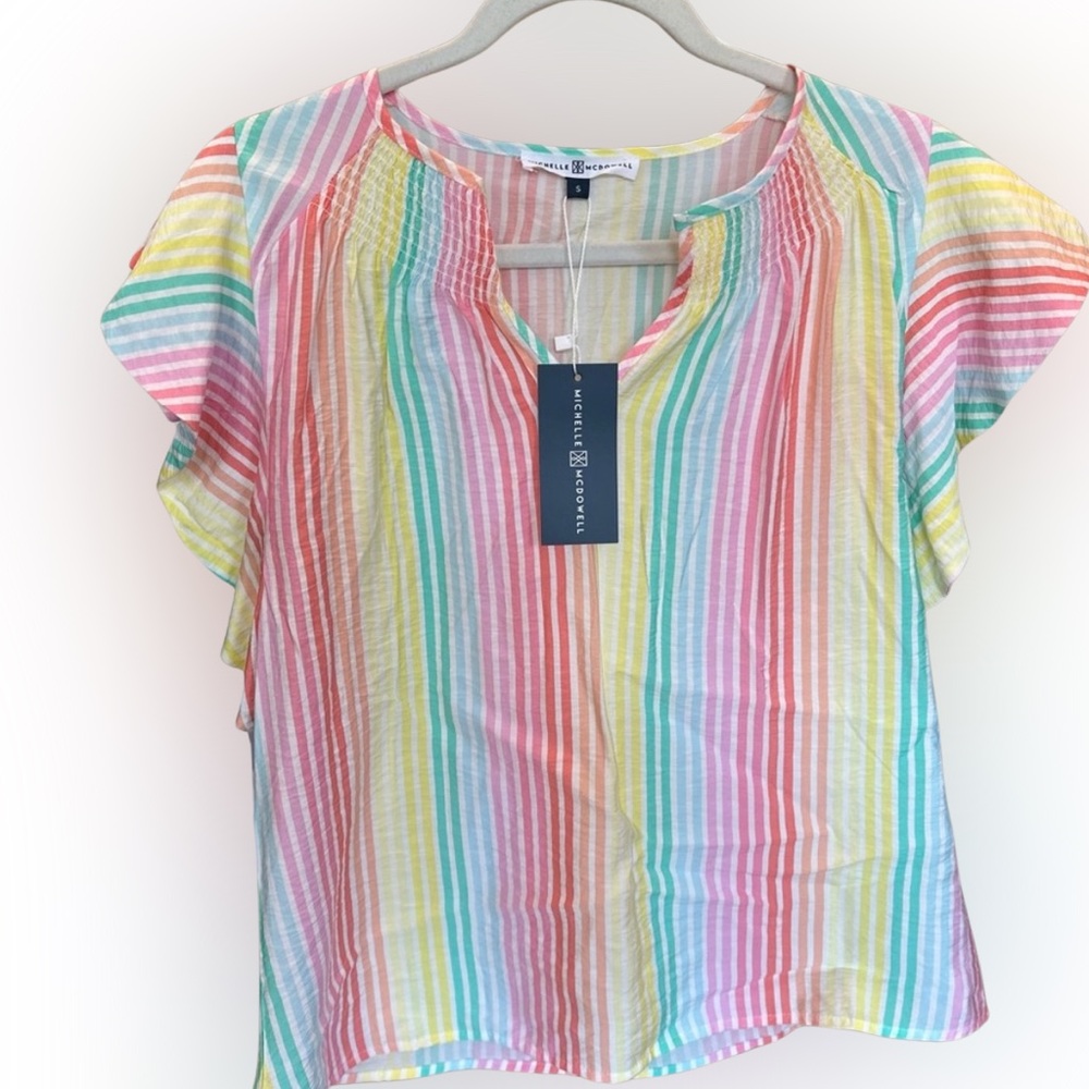 Michelle McDowell Women's Multicolor Striped Top size small NWT